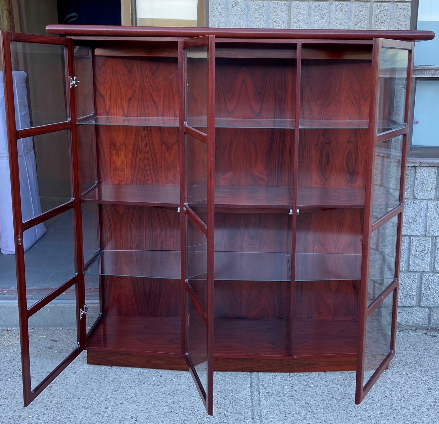 RESTORED Danish Mid Century Modern Rosewood Display with Lighting PERFECT