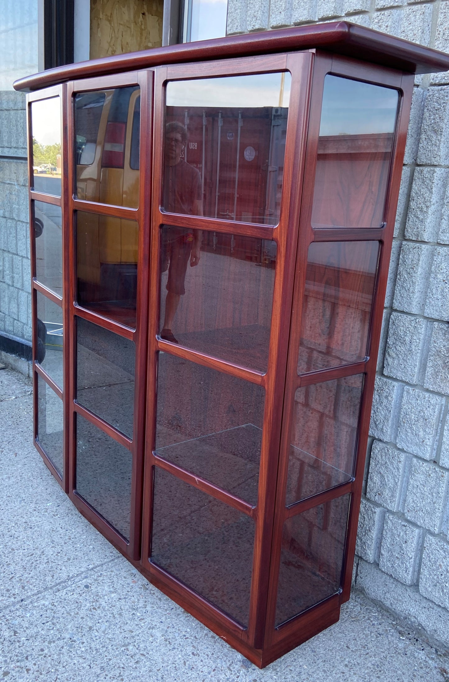 RESTORED Danish Mid Century Modern Rosewood Display with Lighting PERFECT