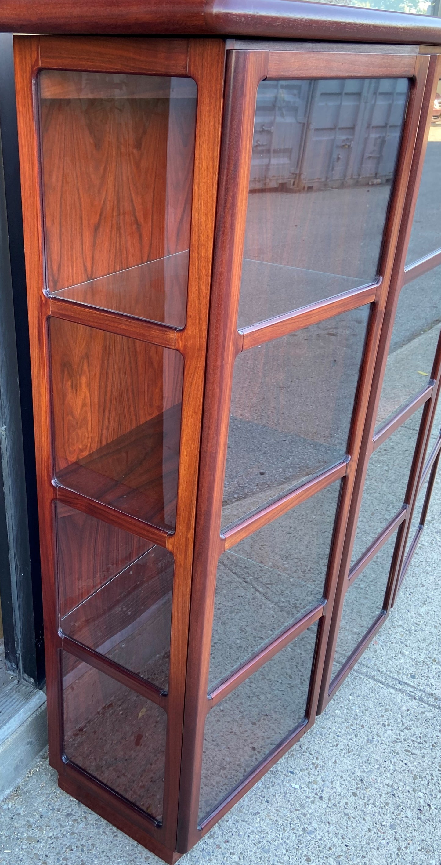 RESTORED Danish Mid Century Modern Rosewood Display with Lighting PERFECT