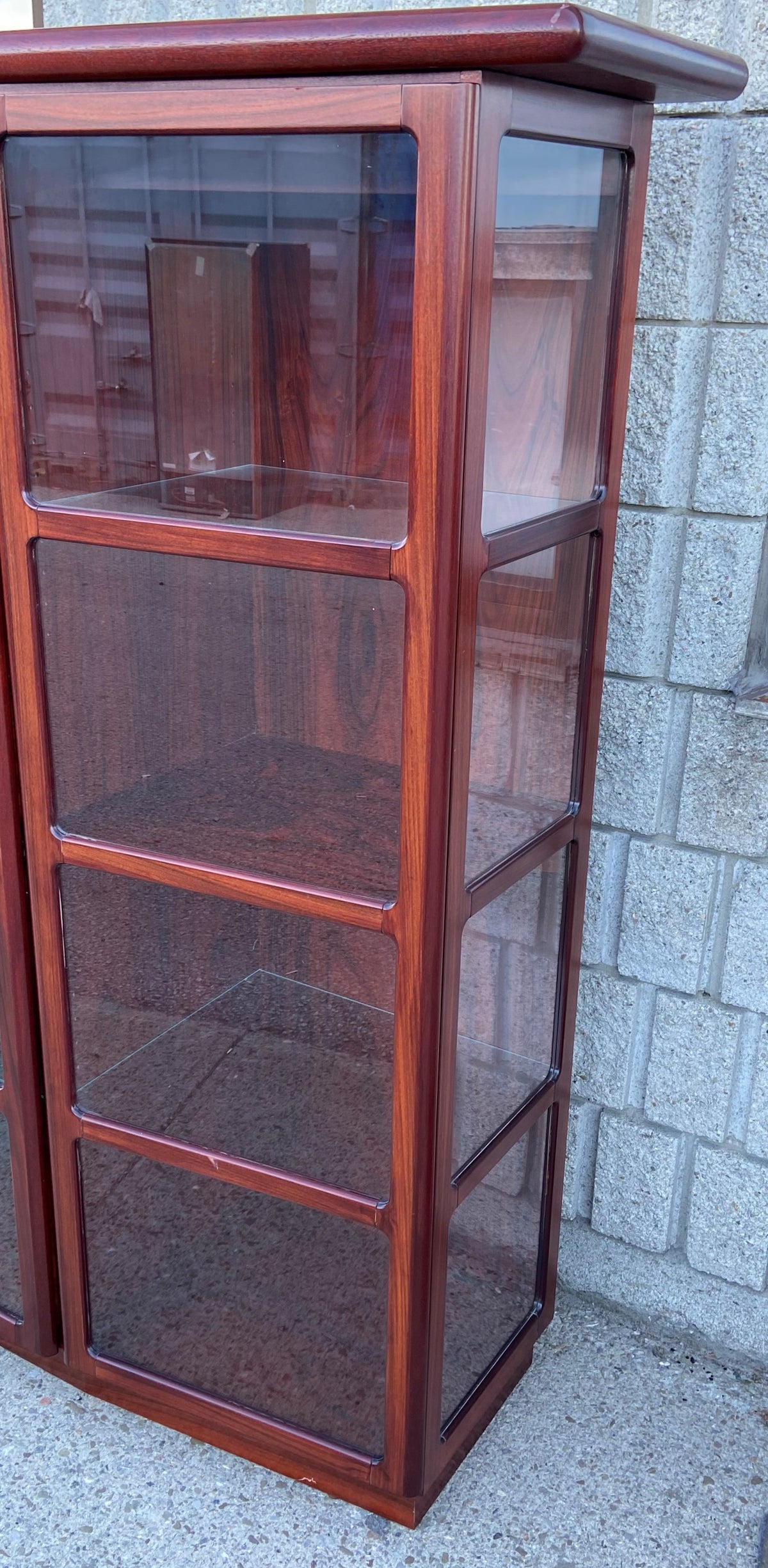 RESTORED Danish Mid Century Modern Rosewood Display with Lighting PERFECT