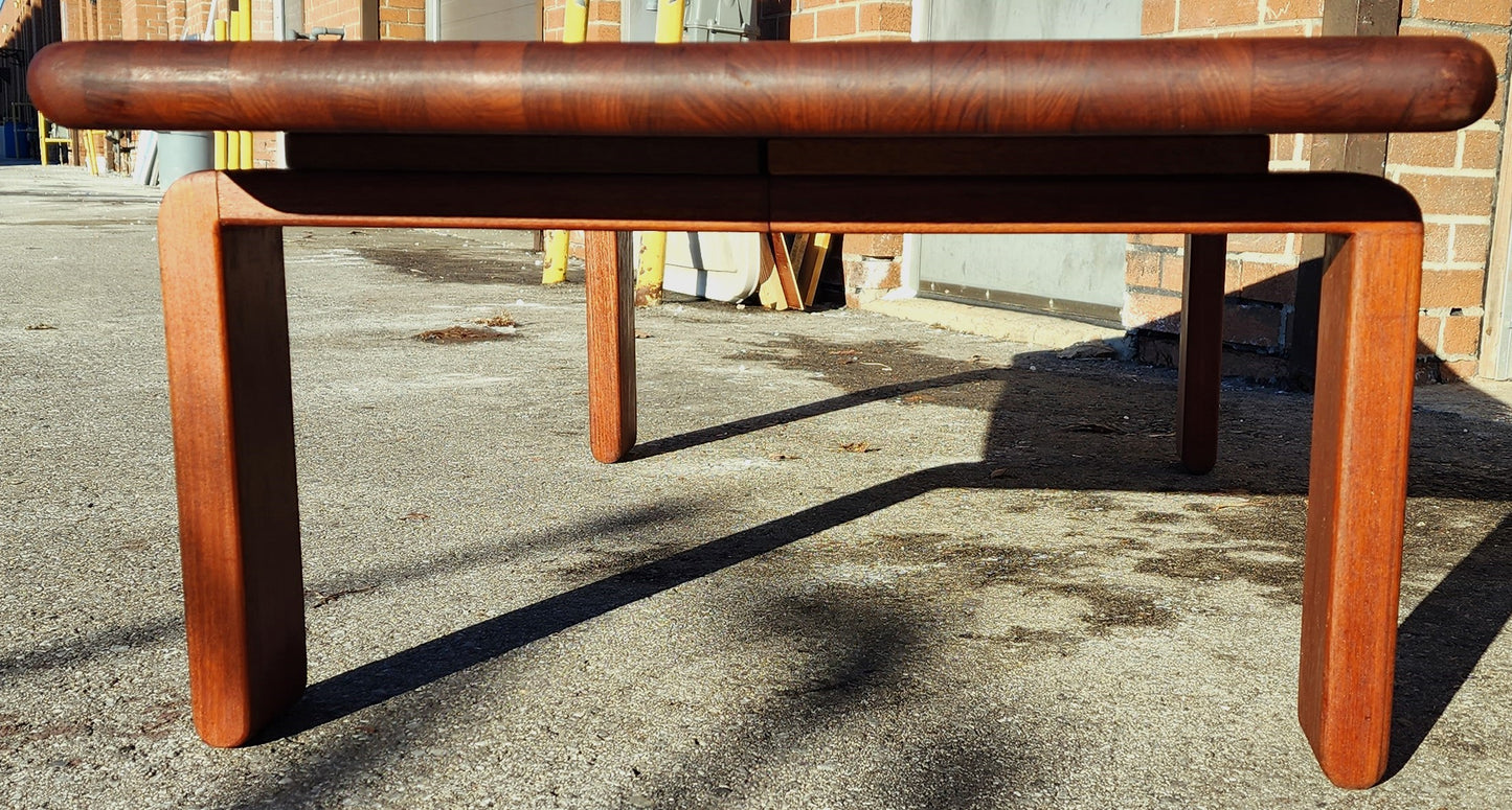 REFINISHED Danish Mid Century Modern SOLID Teak Coffee Table, Floating Patchwork Design