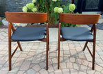 2 REFINISHED REUPHOLSTERED Danish Mid Century Modern Teak Arm Chairs by TH Harlev 3