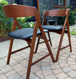 2 REFINISHED REUPHOLSTERED Danish Mid Century Modern Teak Arm Chairs by TH Harlev 9