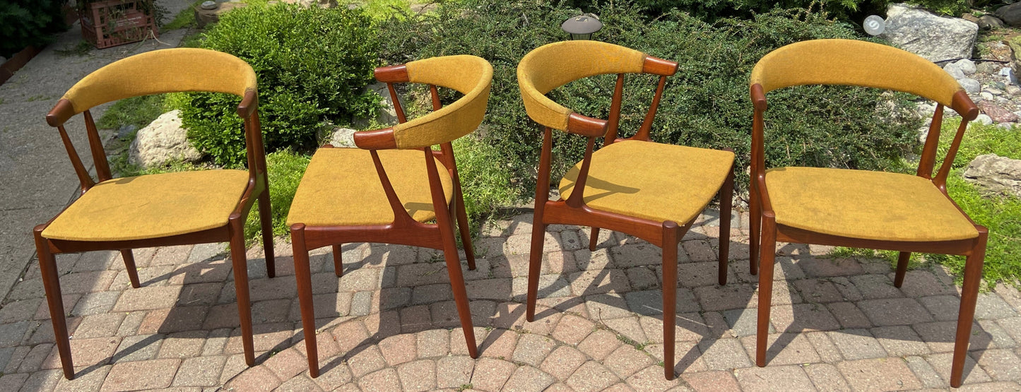 4 REFINISHED will be REUPHOLSTERED Danish Mid Century Modern Teak Armchairs by J.Andersen