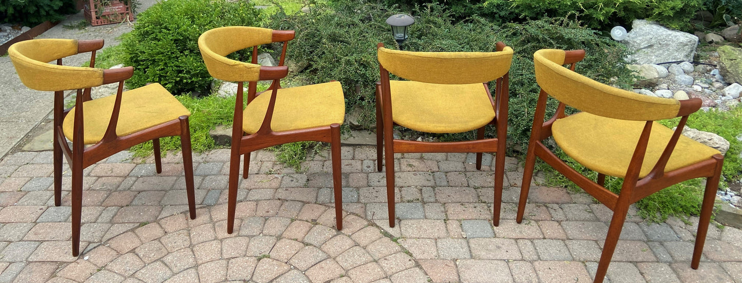 4 REFINISHED will be REUPHOLSTERED Danish Mid Century Modern Teak Armchairs by J.Andersen