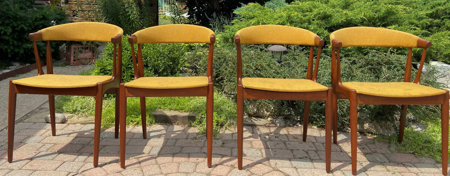 4 REFINISHED will be REUPHOLSTERED Danish Mid Century Modern Teak Armchairs by J.Andersen