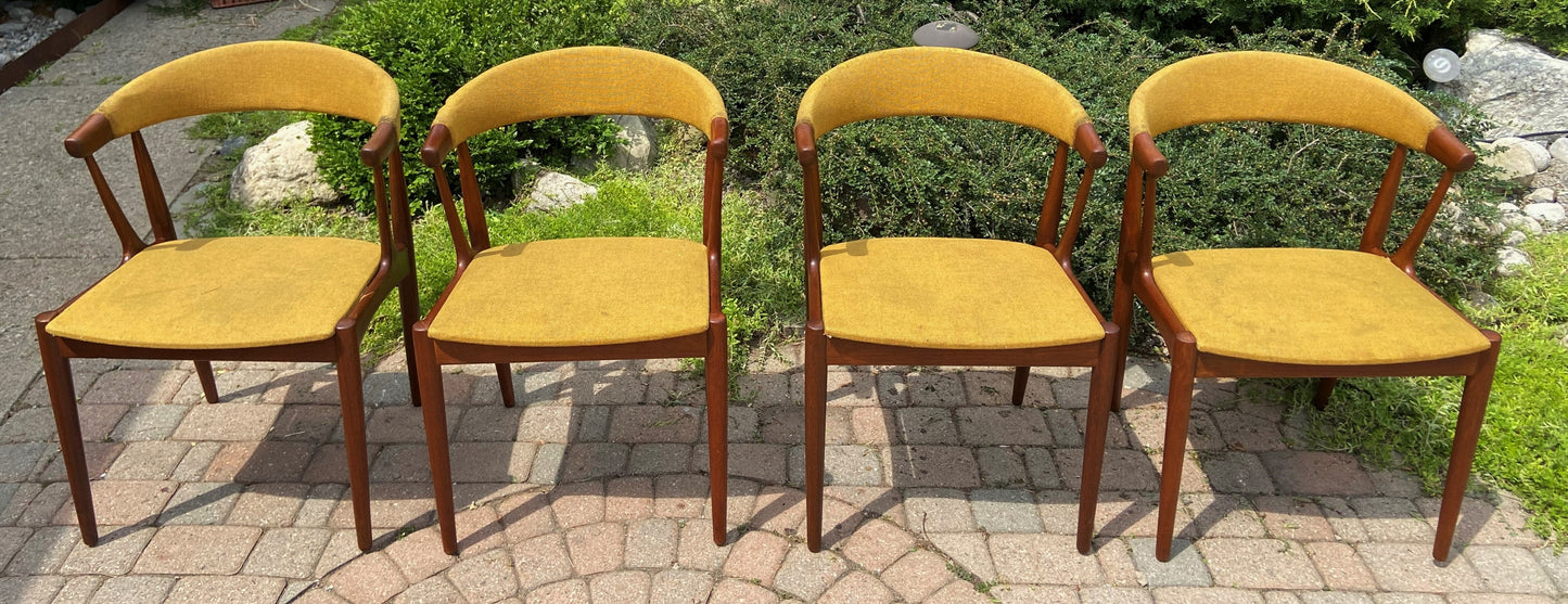 4 REFINISHED will be REUPHOLSTERED Danish Mid Century Modern Teak Armchairs by J.Andersen