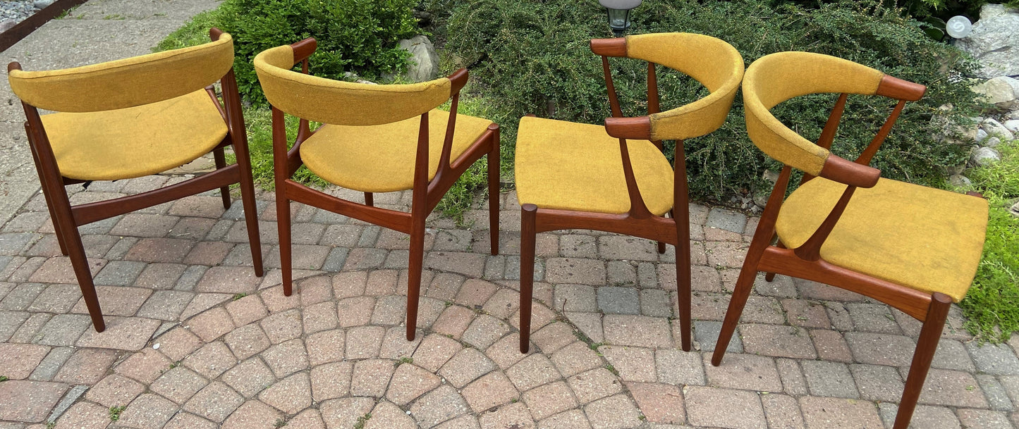 4 REFINISHED will be REUPHOLSTERED Danish Mid Century Modern Teak Armchairs by J.Andersen