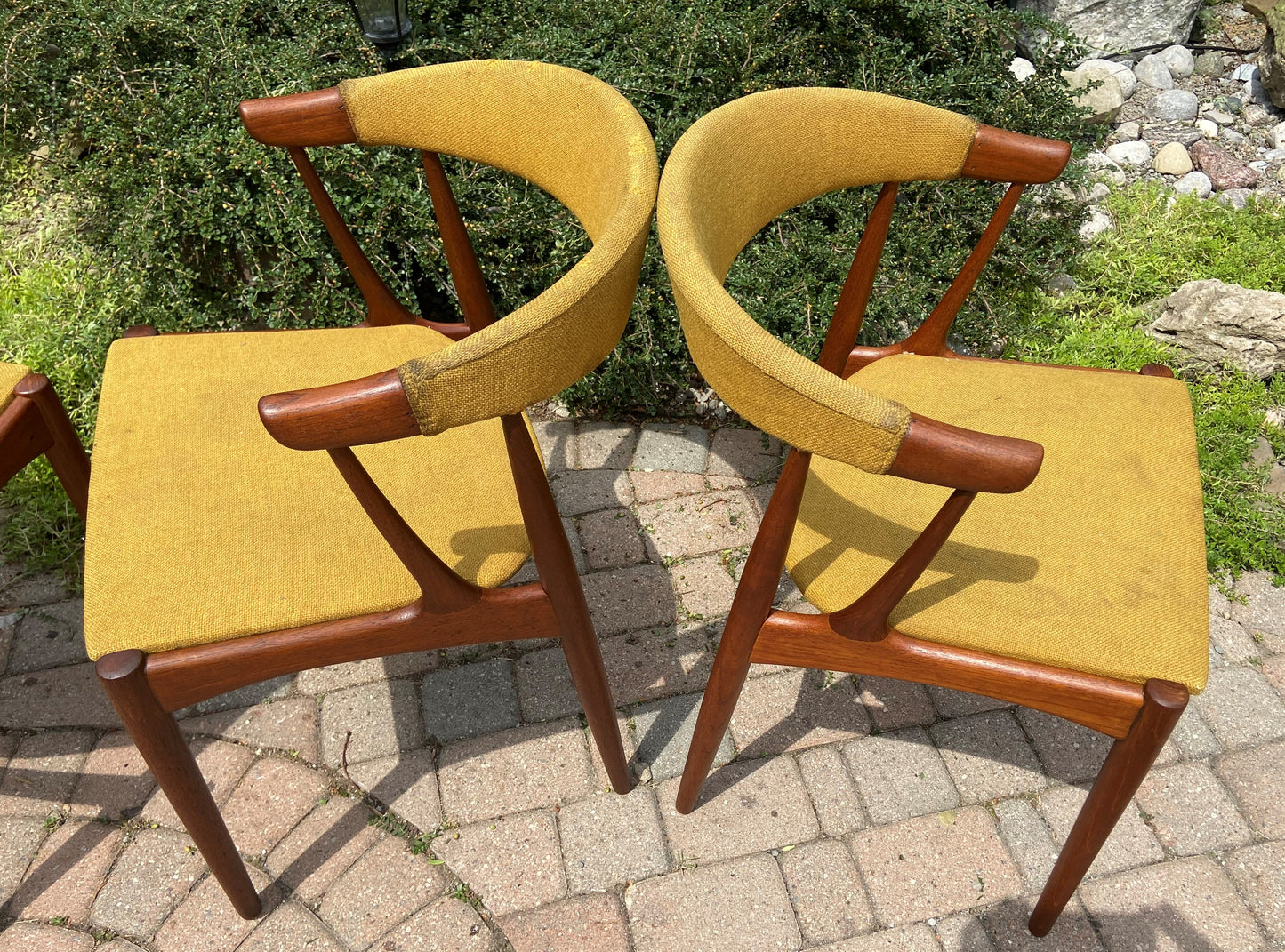 4 REFINISHED will be REUPHOLSTERED Danish Mid Century Modern Teak Armchairs by J.Andersen