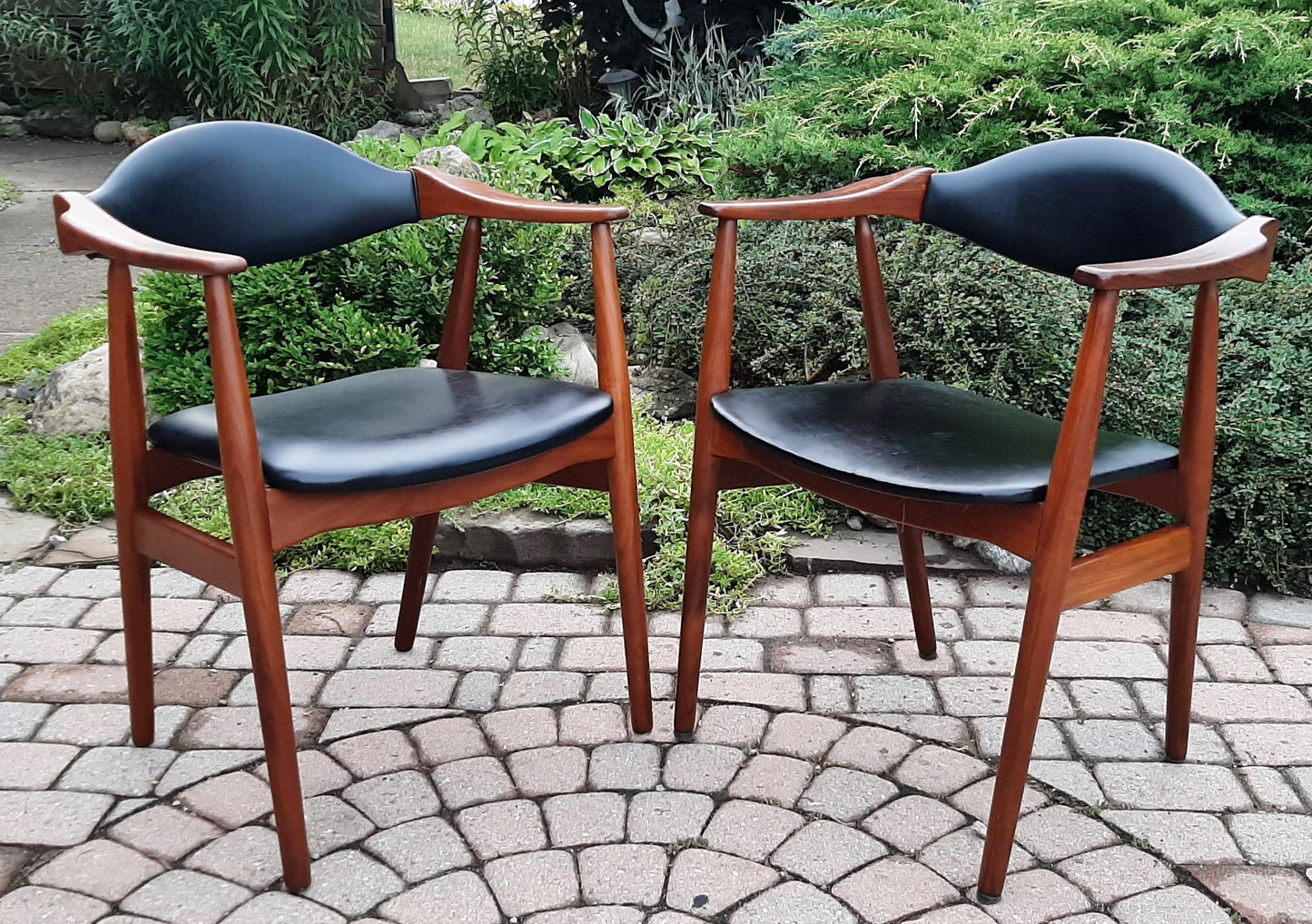 2 REFINISHED Mid Century Modern Teak Armchairs by T. Harlev for Farstrup
