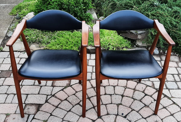 2 REFINISHED Mid Century Modern Teak Armchairs by T. Harlev for Farstrup