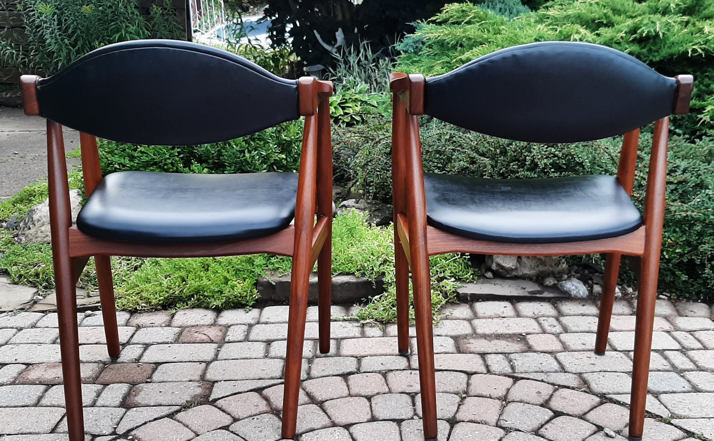 2 REFINISHED Mid Century Modern Teak Armchairs by T. Harlev for Farstrup