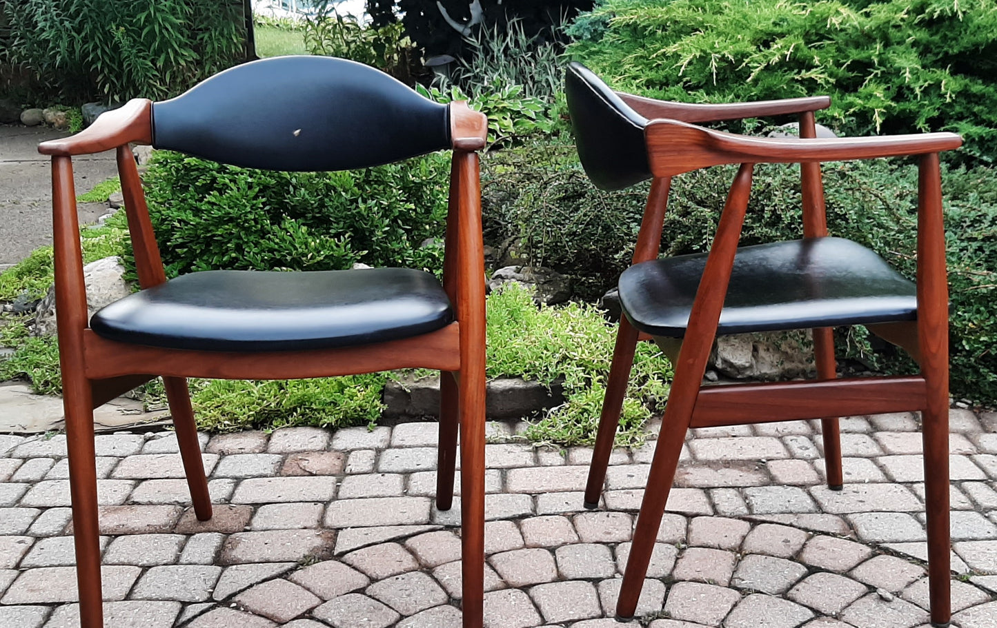 2 REFINISHED Mid Century Modern Teak Armchairs by T. Harlev for Farstrup