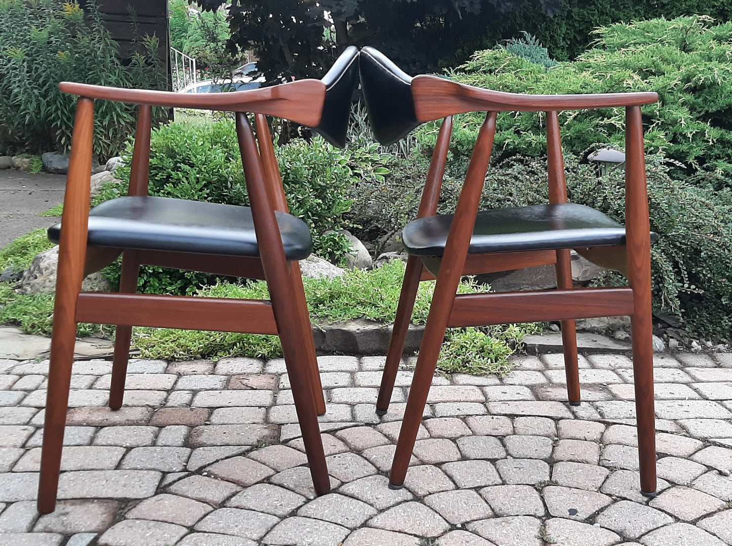 2 REFINISHED Mid Century Modern Teak Armchairs by T. Harlev for Farstrup