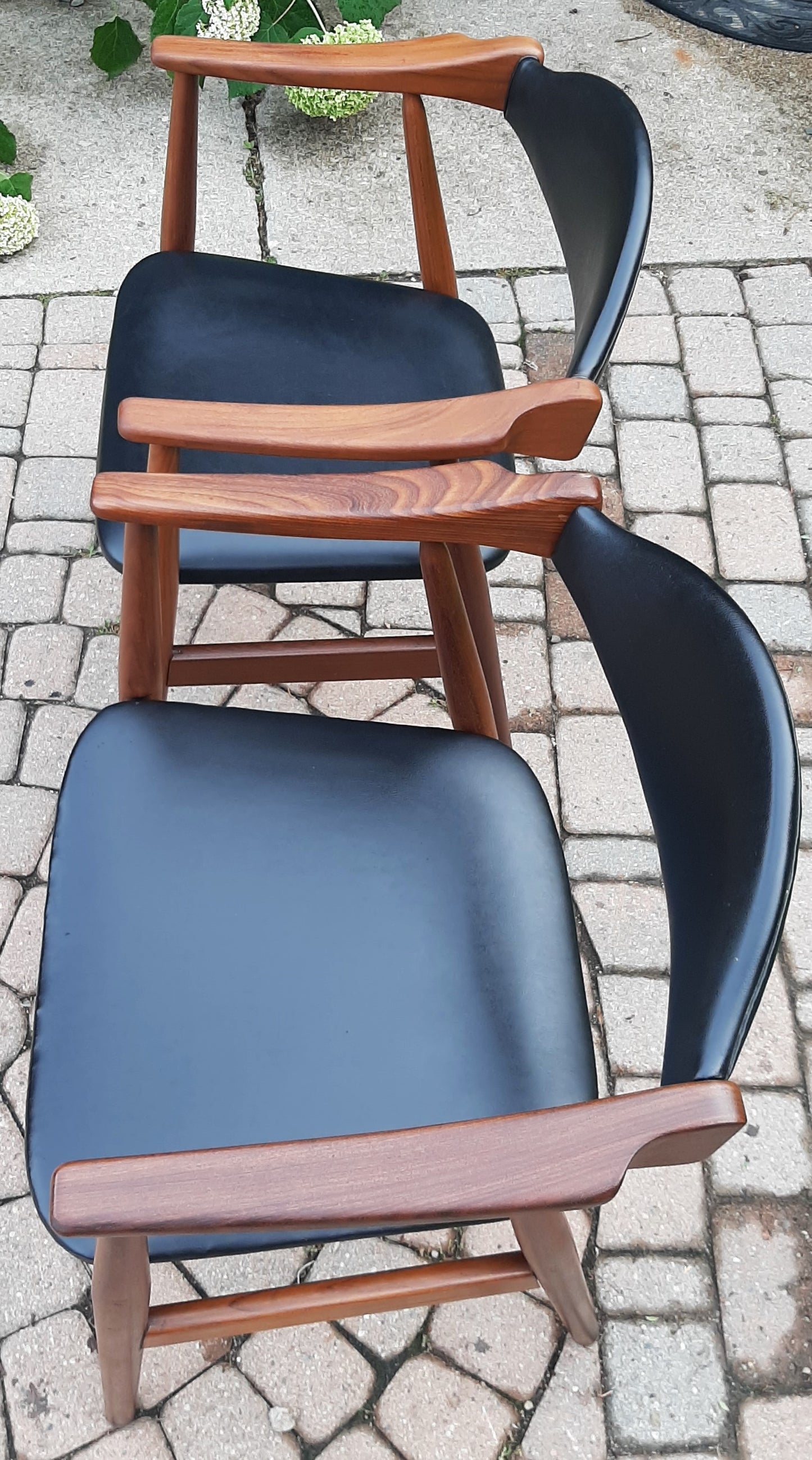 2 REFINISHED Mid Century Modern Teak Armchairs by T. Harlev for Farstrup