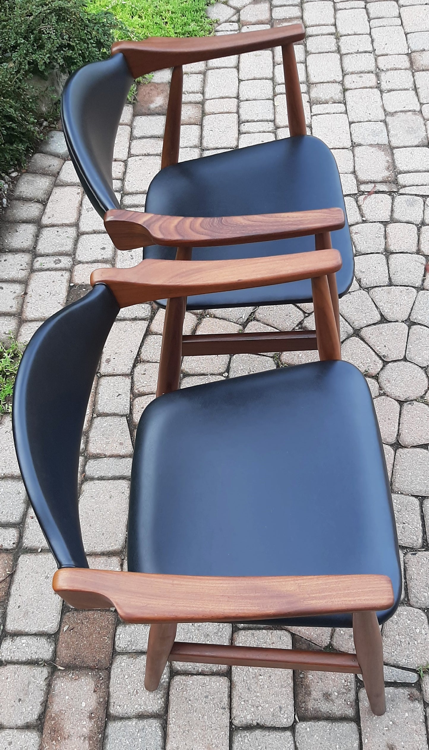 2 REFINISHED Mid Century Modern Teak Armchairs by T. Harlev for Farstrup