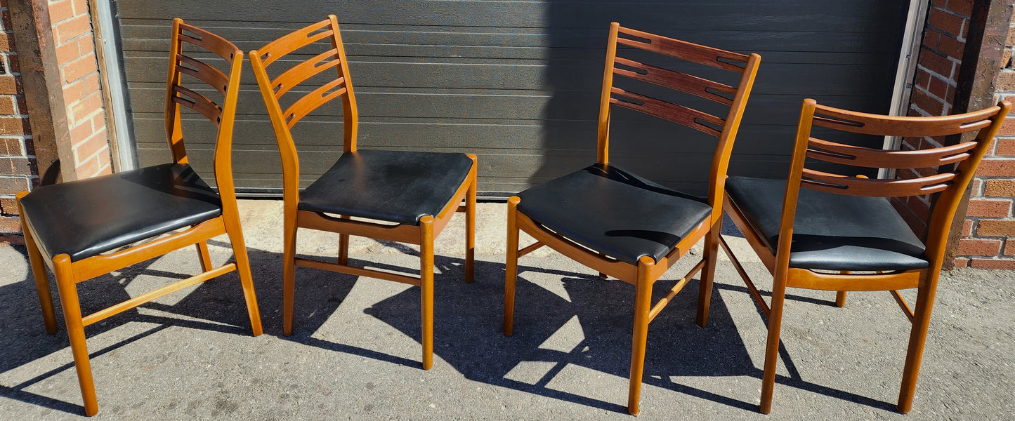 4 RESTORED Danish Mid Century Modern Teak Chairs by Farstrup, model 210, One FREE