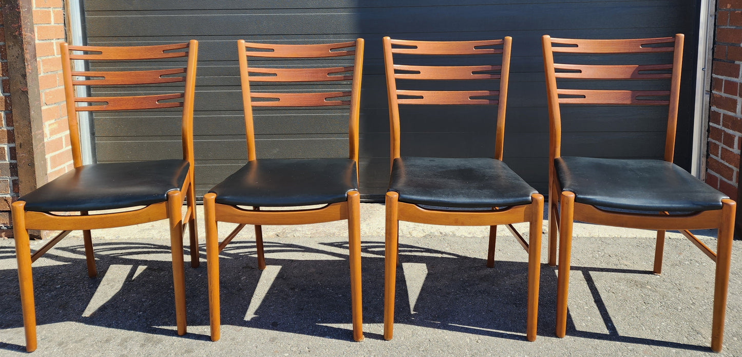 4 RESTORED Danish Mid Century Modern Teak Chairs by Farstrup, model 210, One FREE