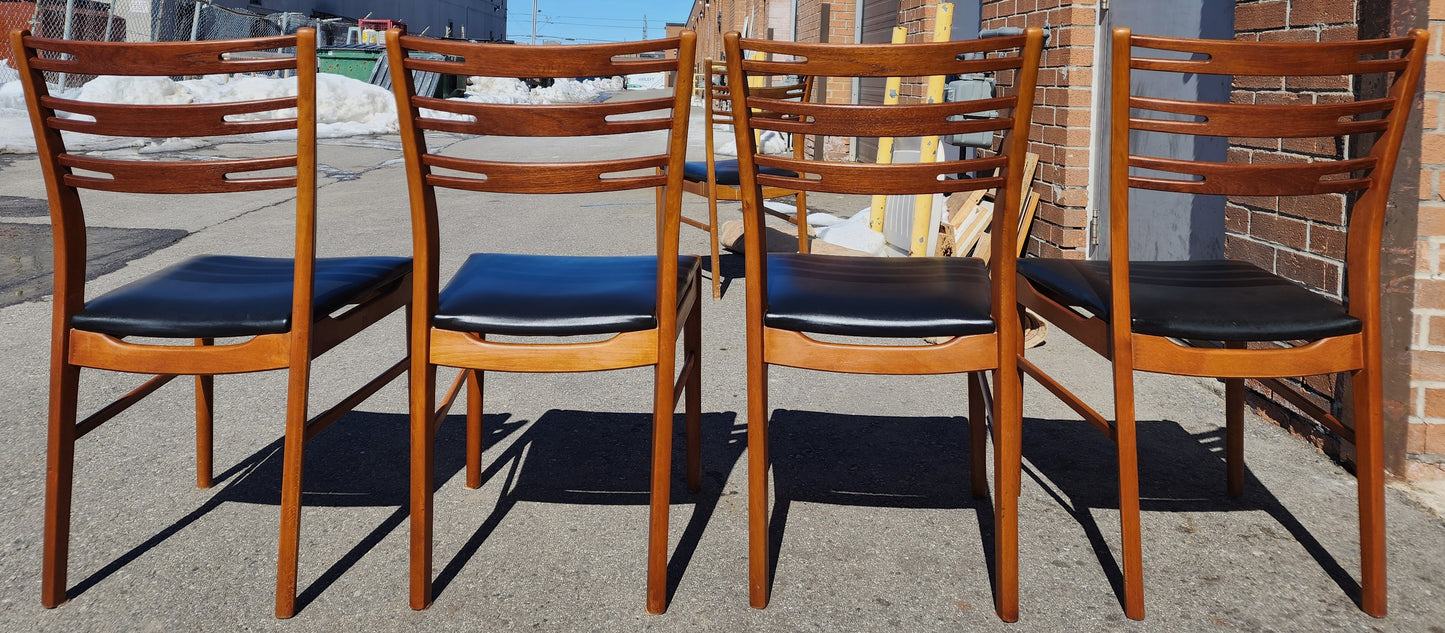 4 RESTORED Danish Mid Century Modern Teak Chairs by Farstrup, model 210, One FREE