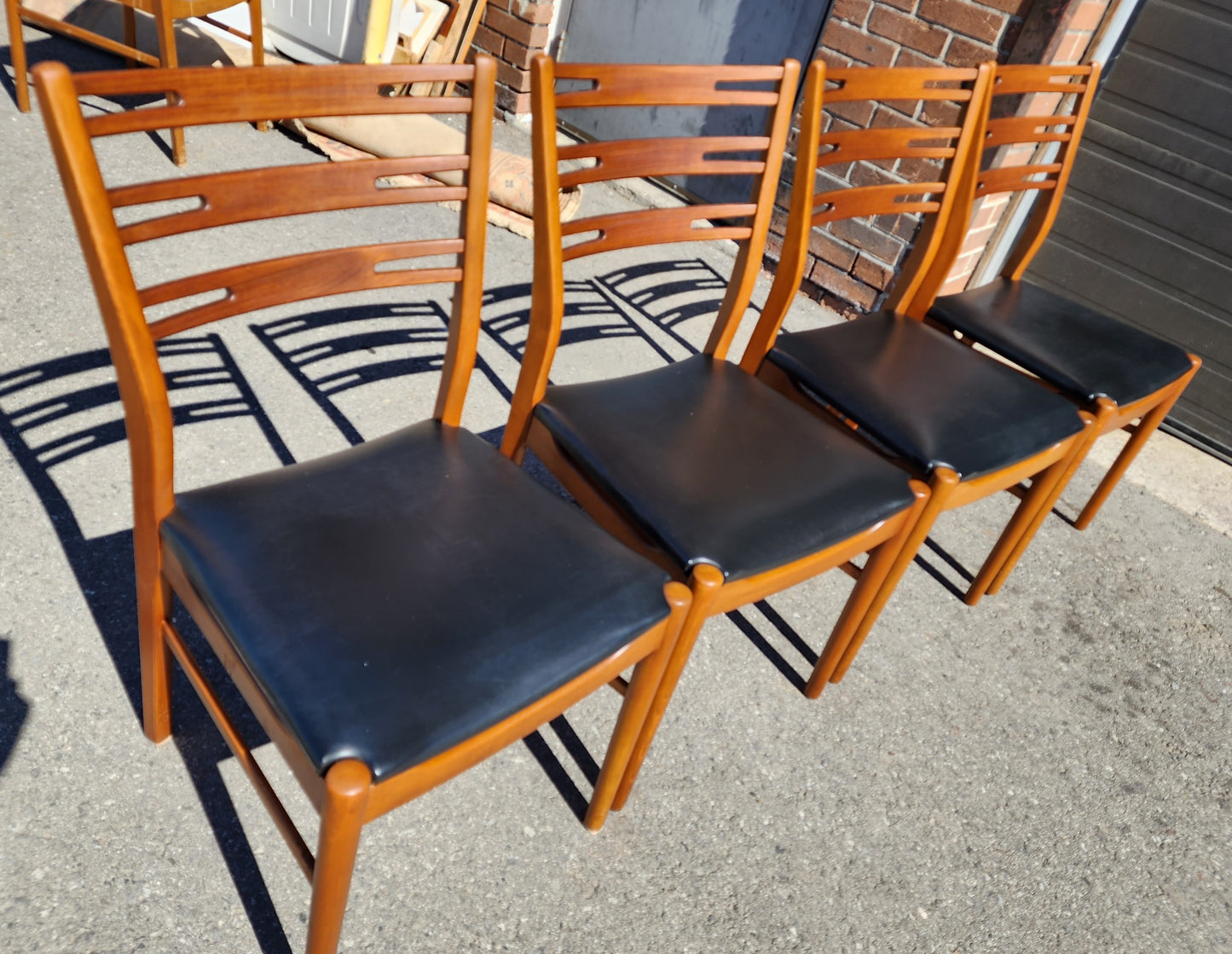 4 RESTORED Danish Mid Century Modern Teak Chairs by Farstrup, model 210, One FREE