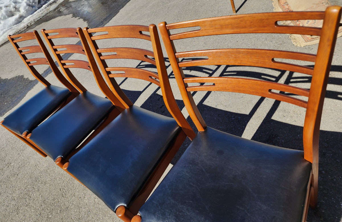 4 RESTORED Danish Mid Century Modern Teak Chairs by Farstrup, model 210, One FREE
