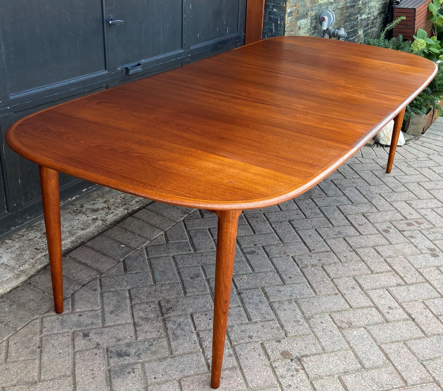 REFINISHED Danish MCM Teak Dining Table w 2 Leaves by Skovmand & Andersen, PERFECT,  58" - 97"