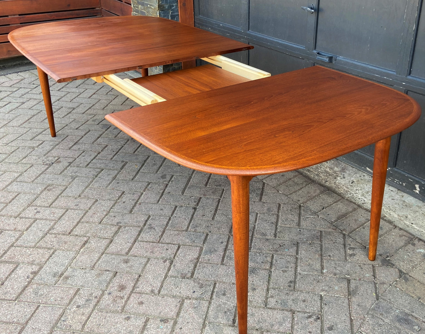 REFINISHED Danish MCM Teak Dining Table w 2 Leaves by Skovmand & Andersen, PERFECT,  58" - 97"