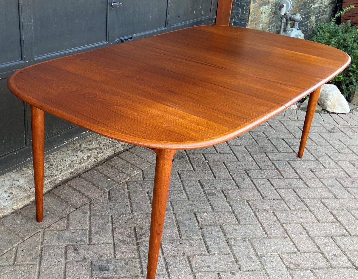 REFINISHED Danish MCM Teak Dining Table w 2 Leaves by Skovmand & Andersen, PERFECT,  58