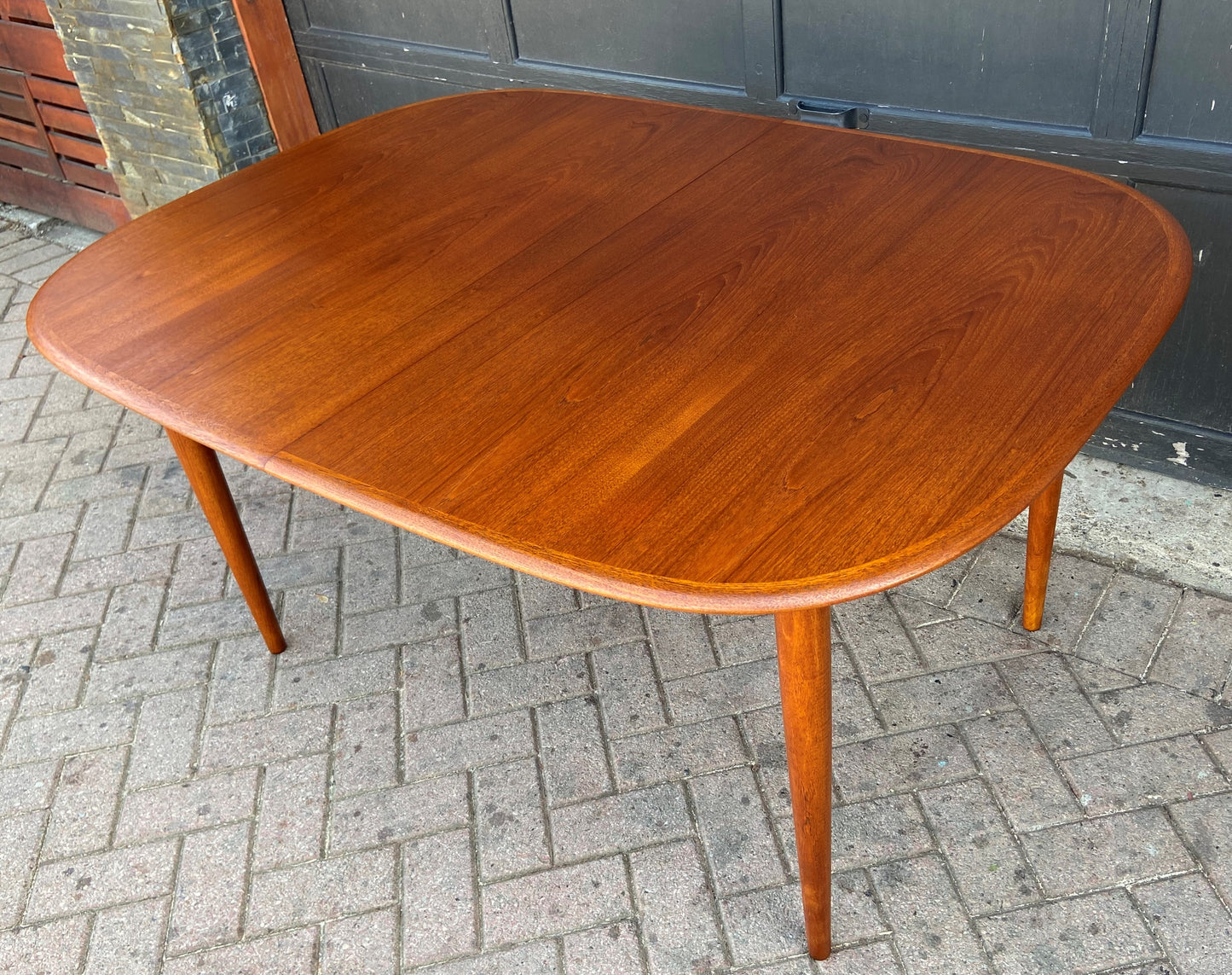 REFINISHED Danish MCM Teak Dining Table w 2 Leaves by Skovmand & Andersen, PERFECT,  58" - 97"