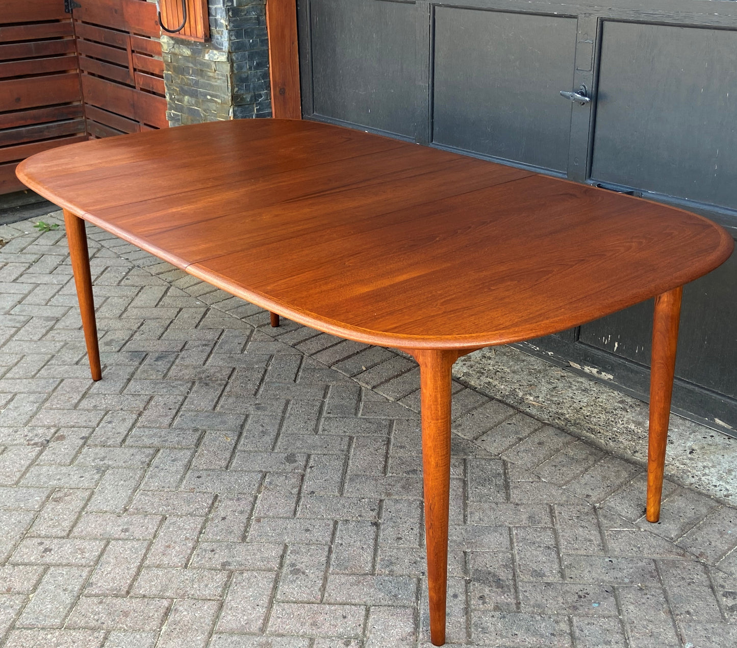 REFINISHED Danish MCM Teak Dining Table w 2 Leaves by Skovmand & Andersen, PERFECT,  58" - 97"