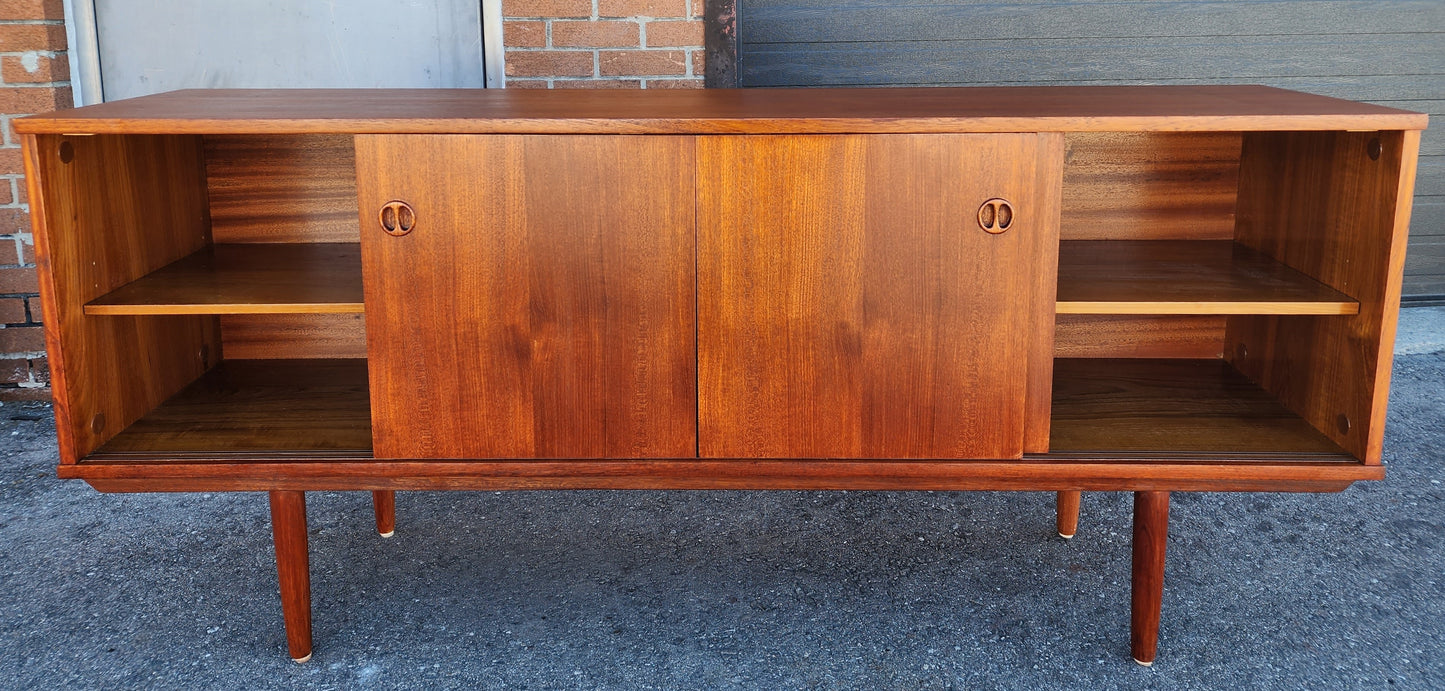 REFINISHED Danish Mid Century Modern Teak Sideboard by Jydsk Narrow 71"