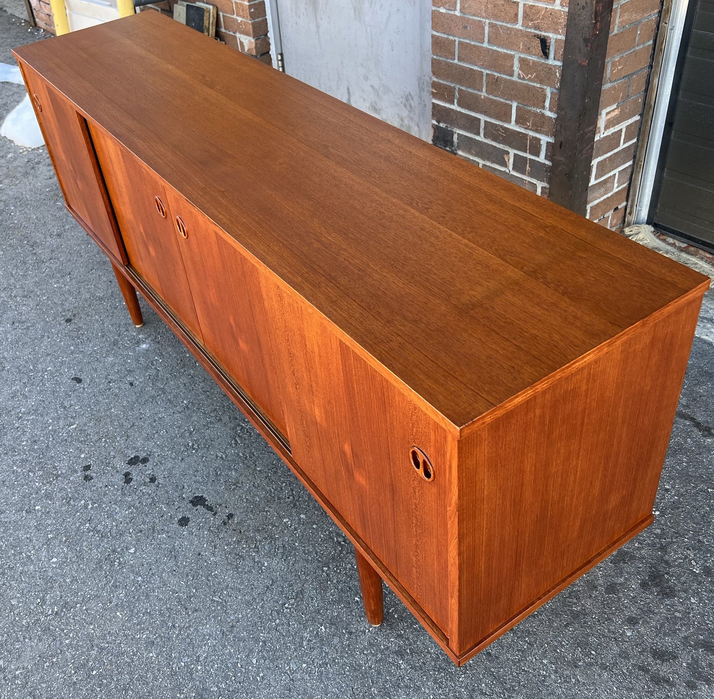 REFINISHED Danish Mid Century Modern Teak Sideboard by Jydsk Narrow 71"