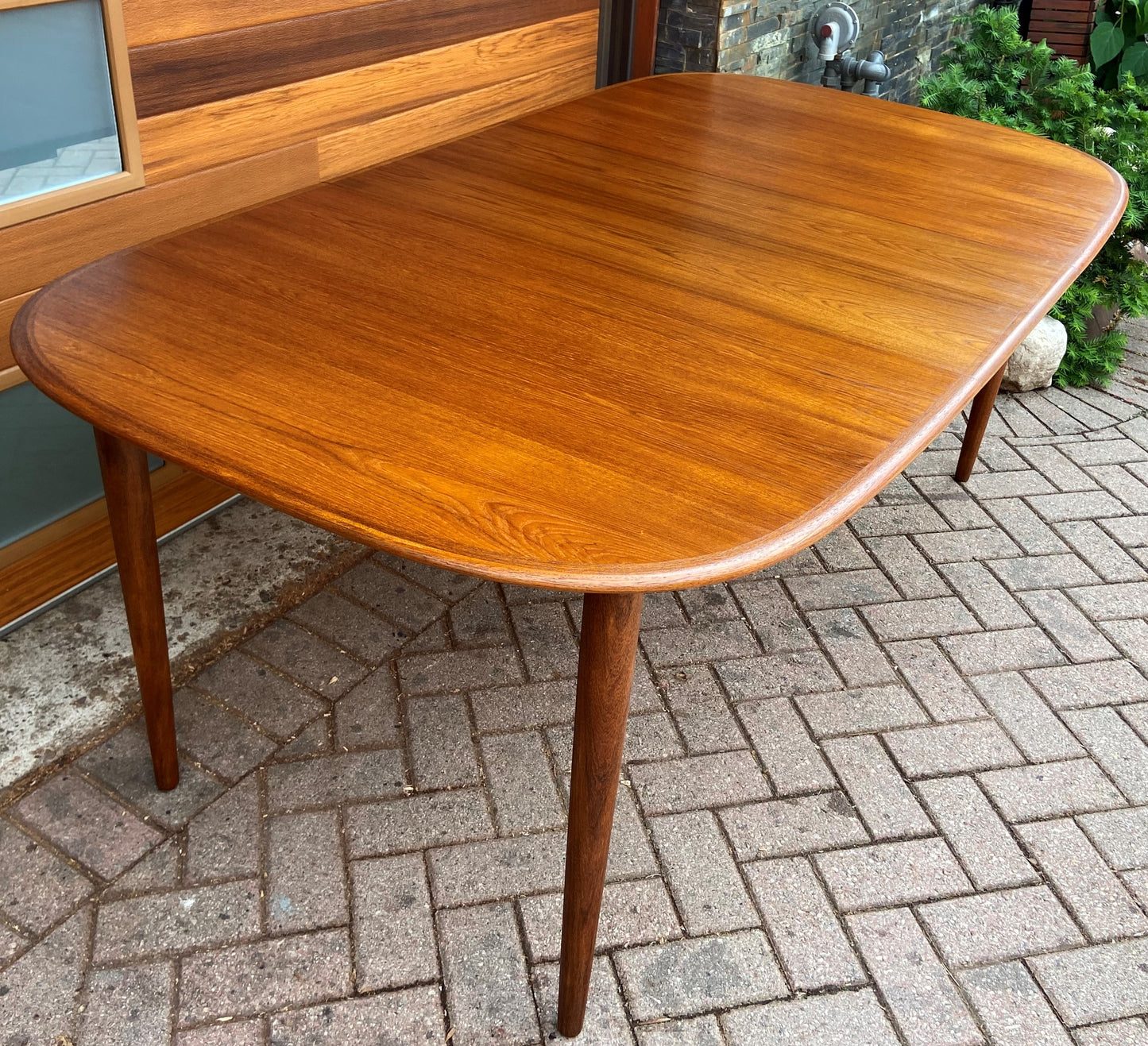 REFINISHED Danish MCM Teak Table w 2 Leaves by Skovmand & Andersen, PERFECT,  58" - 97"