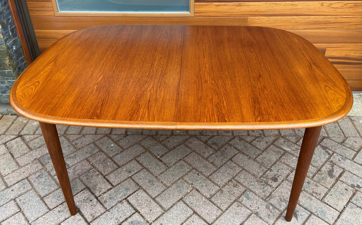 REFINISHED Danish MCM Teak Table w 2 Leaves by Skovmand & Andersen, PERFECT,  58
