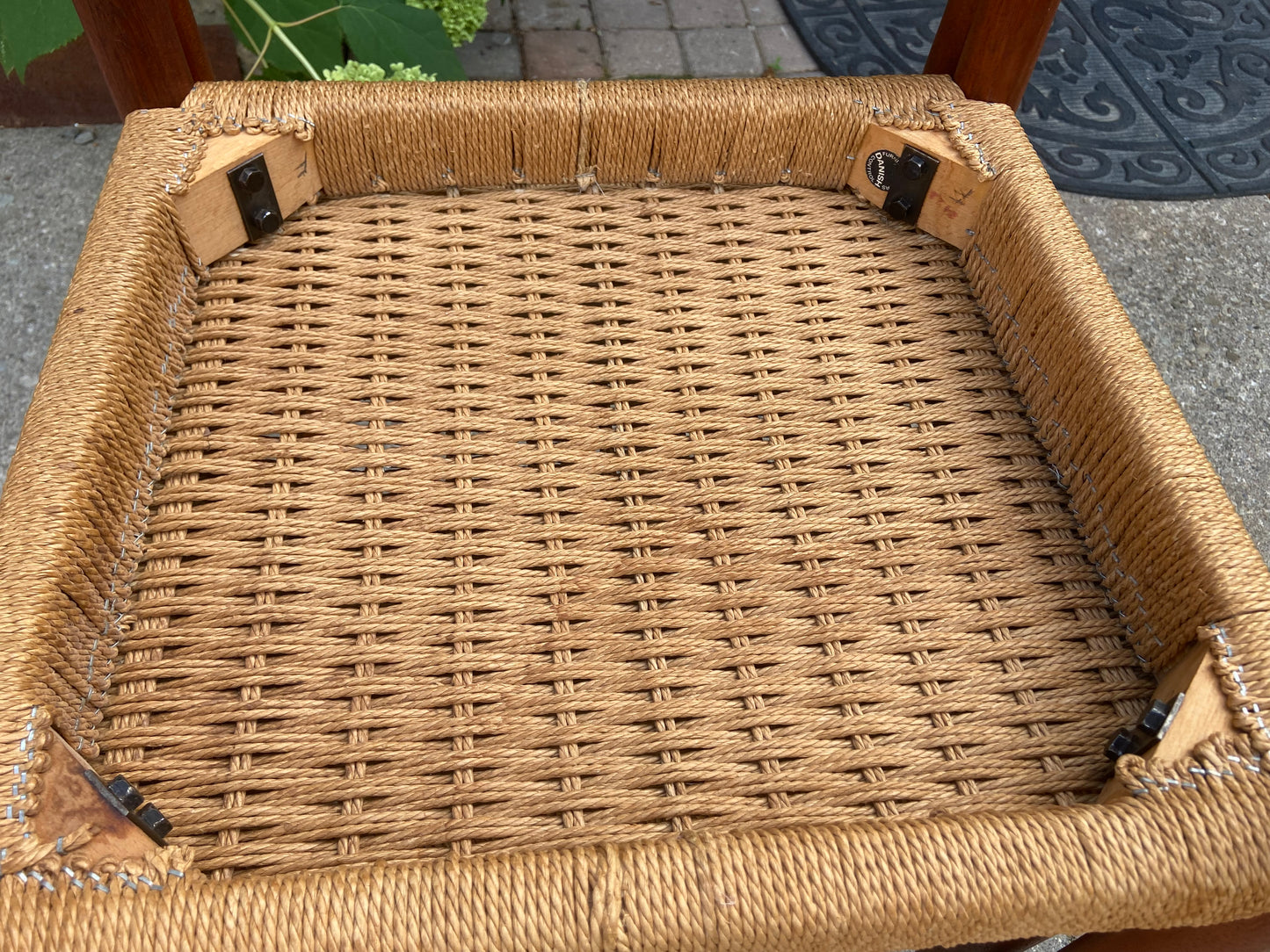 2 REFINISHED Danish MCM Teak & Papercord Chairs by P. Volther for Frem Rojle