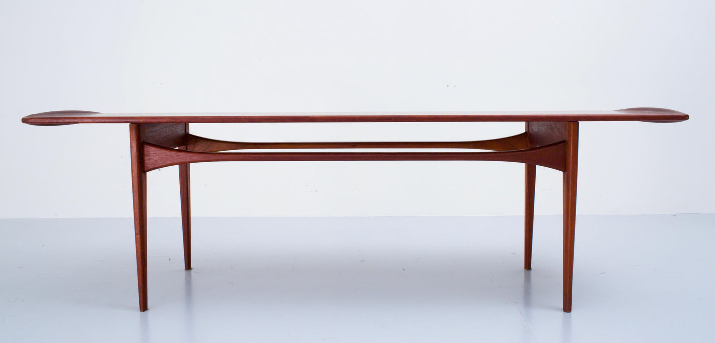 REFINISHED Mid Century Modern Solid Teak Coffee Table by France & Son, FD503, PERFECT