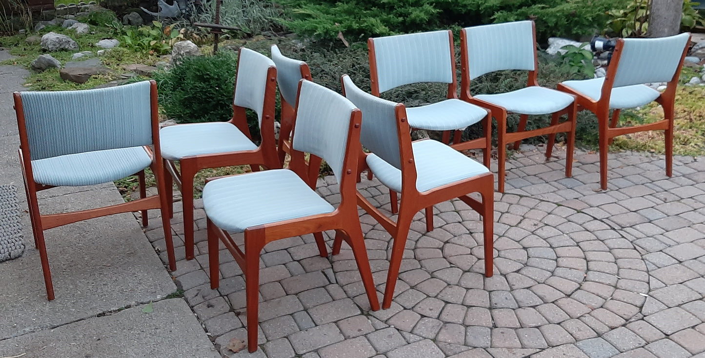 8 RESTORED Danish Mid Century Modern Teak Chairs by J. Andersen