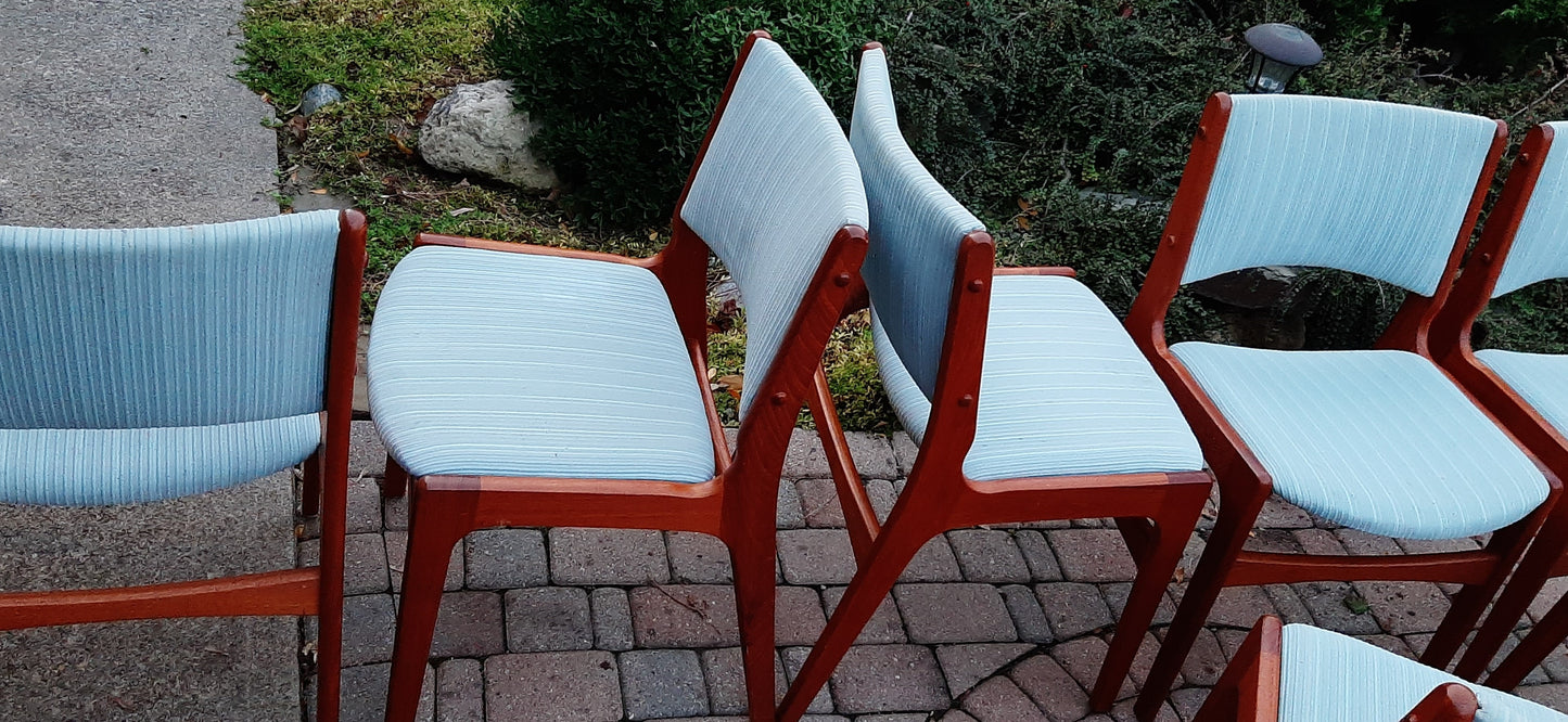 8 RESTORED Danish Mid Century Modern Teak Chairs by J. Andersen