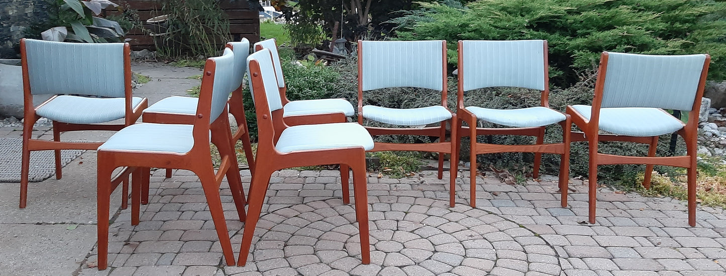 8 RESTORED Danish Mid Century Modern Teak Chairs by J. Andersen