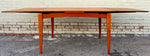REFINISHED Danish Mid Century Modern Teak Table Draw Leaf, Floating Look 52