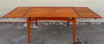 REFINISHED Danish Mid Century Modern Teak Table Draw Leaf, Floating Look 52