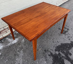 REFINISHED Danish Mid Century Modern Teak Table Draw Leaf, Floating Look 52