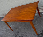 REFINISHED Danish Mid Century Modern Teak Table Draw Leaf, Floating Look 52