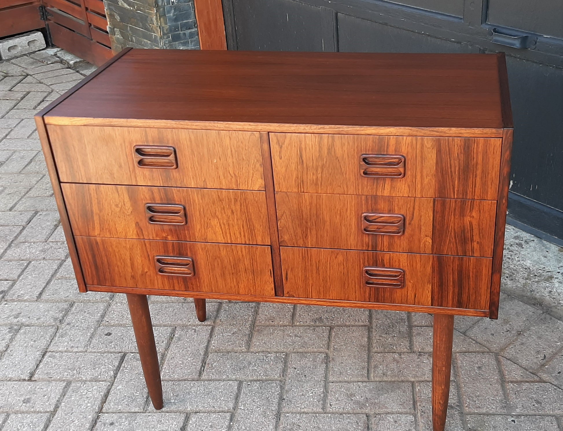 REFINISHED Danish MCM Rosewood Dresser 6 Drawers & Mirror PERFECT - Mid Century Modern Toronto