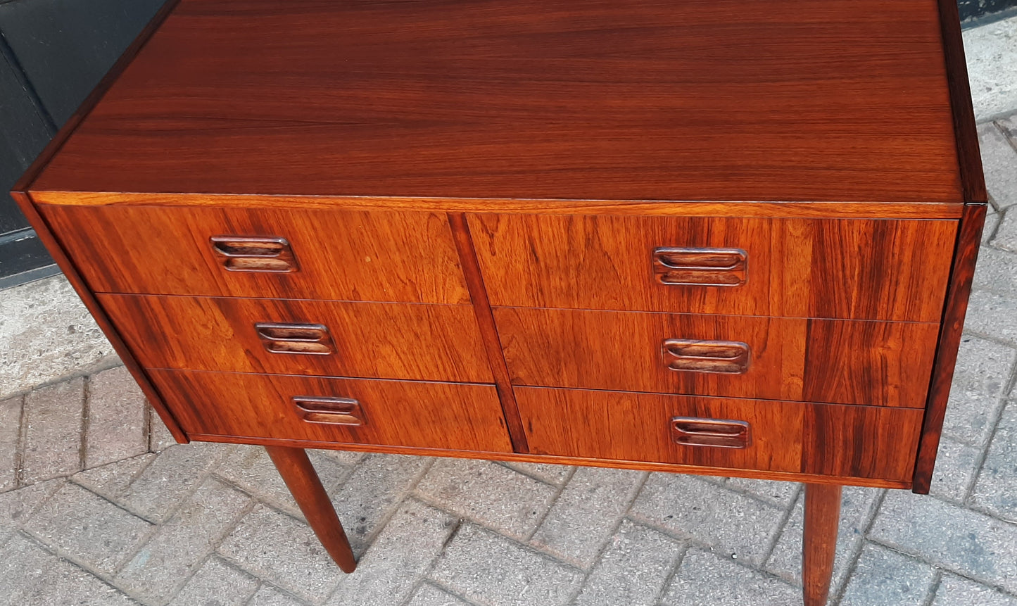 REFINISHED Danish MCM Rosewood Dresser 6 Drawers & Mirror PERFECT - Mid Century Modern Toronto