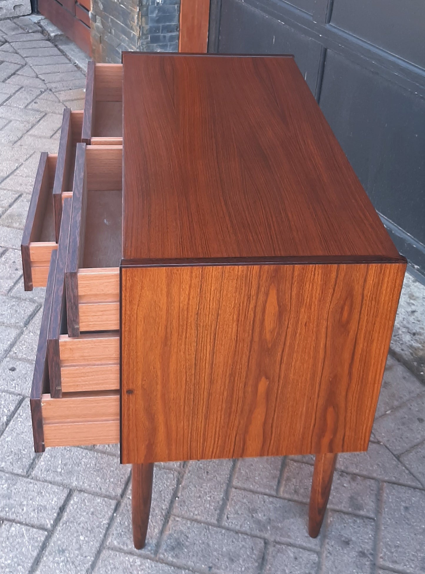 REFINISHED Danish MCM Rosewood Dresser 6 Drawers & Mirror PERFECT - Mid Century Modern Toronto