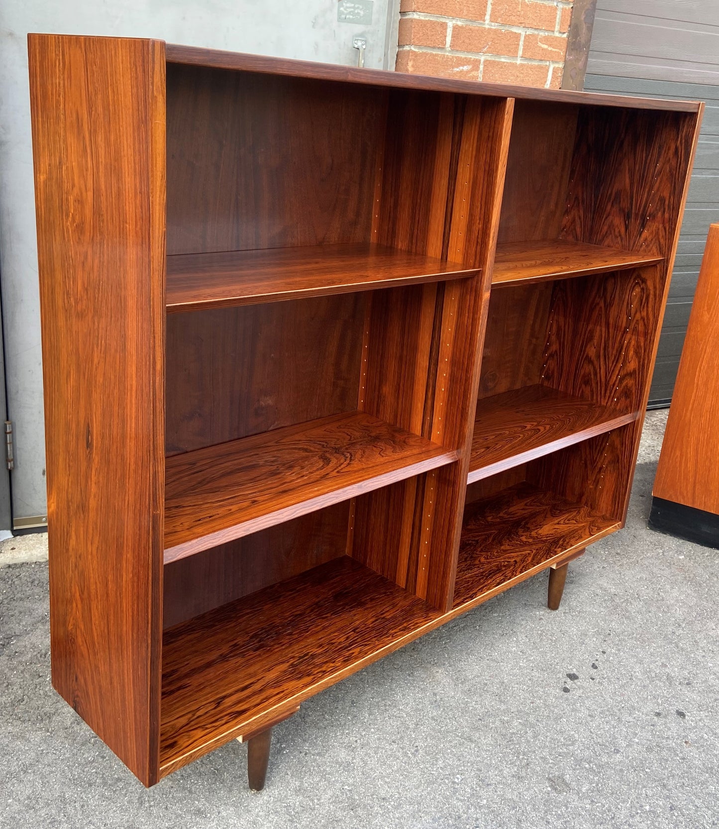 RESTORED Danish Mid Century Modern Rosewood Bookcase 54.5" by Poul Hundevad