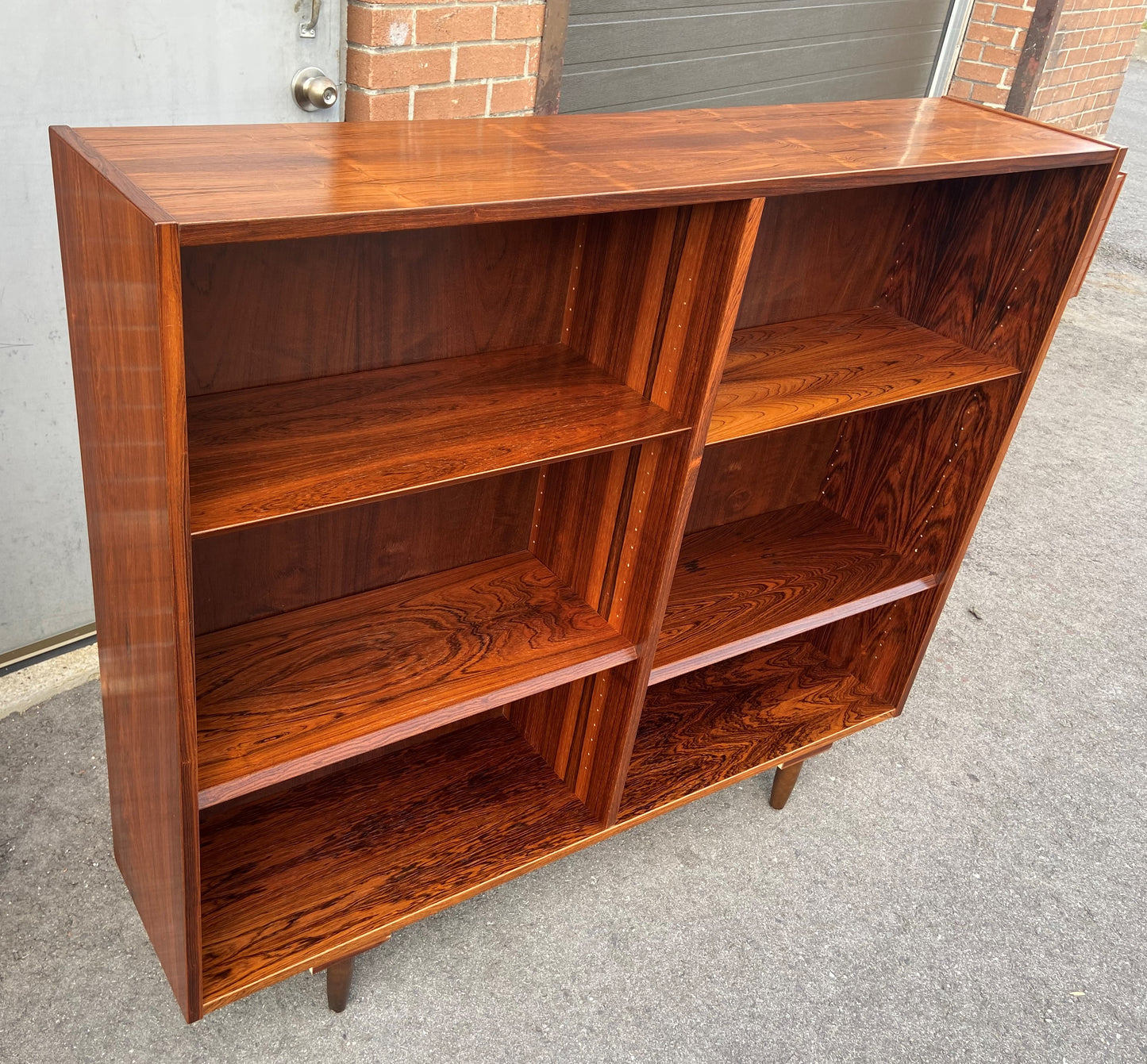 RESTORED Danish Mid Century Modern Rosewood Bookcase 54.5" by Poul Hundevad