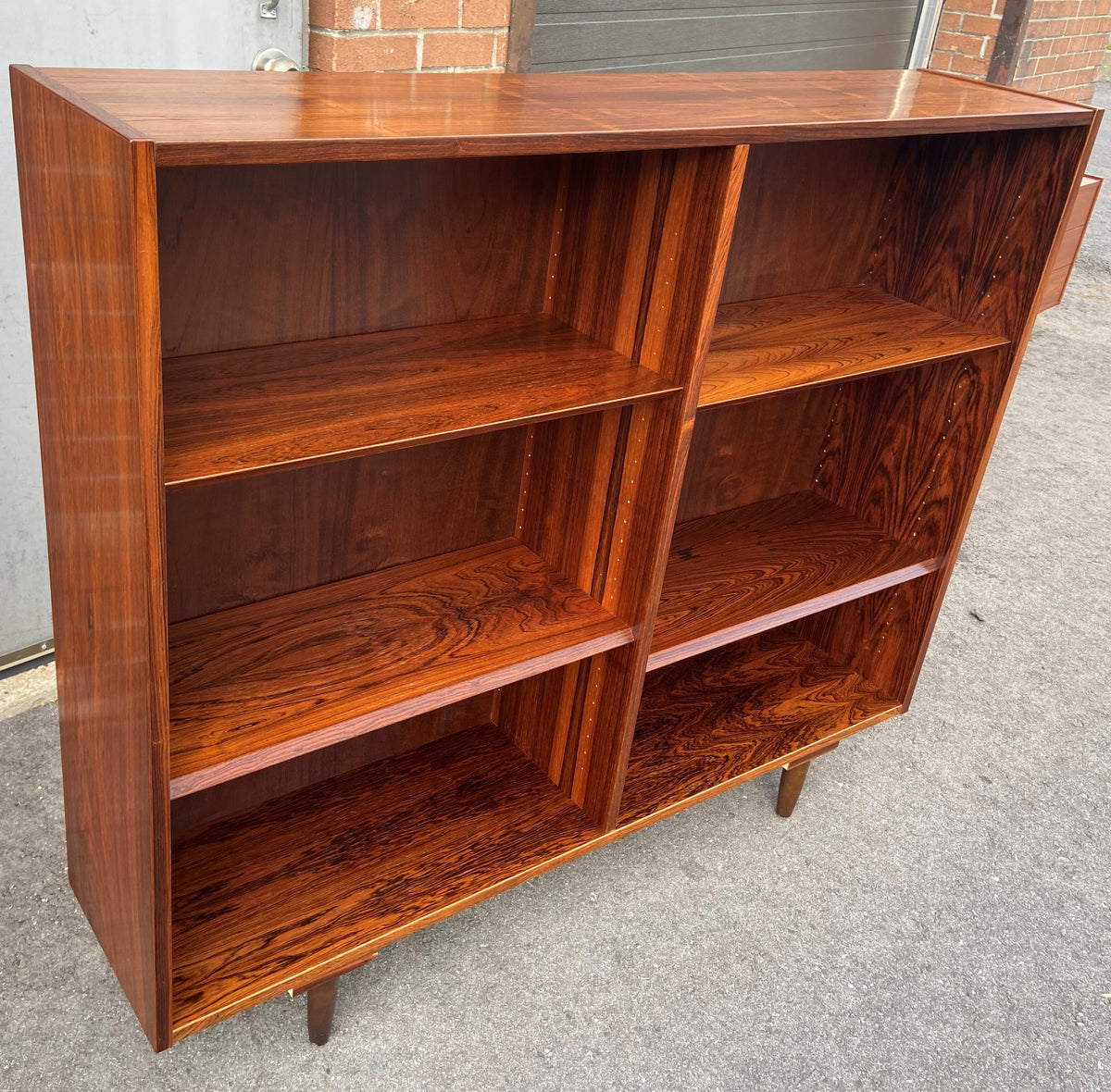 RESTORED Danish Mid Century Modern Rosewood Bookcase 54.5