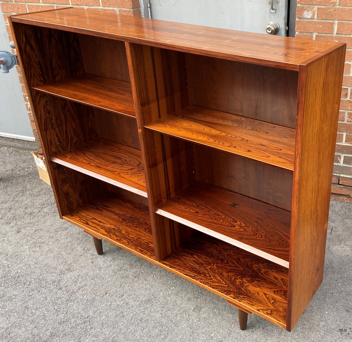 RESTORED Danish Mid Century Modern Rosewood Bookcase 54.5